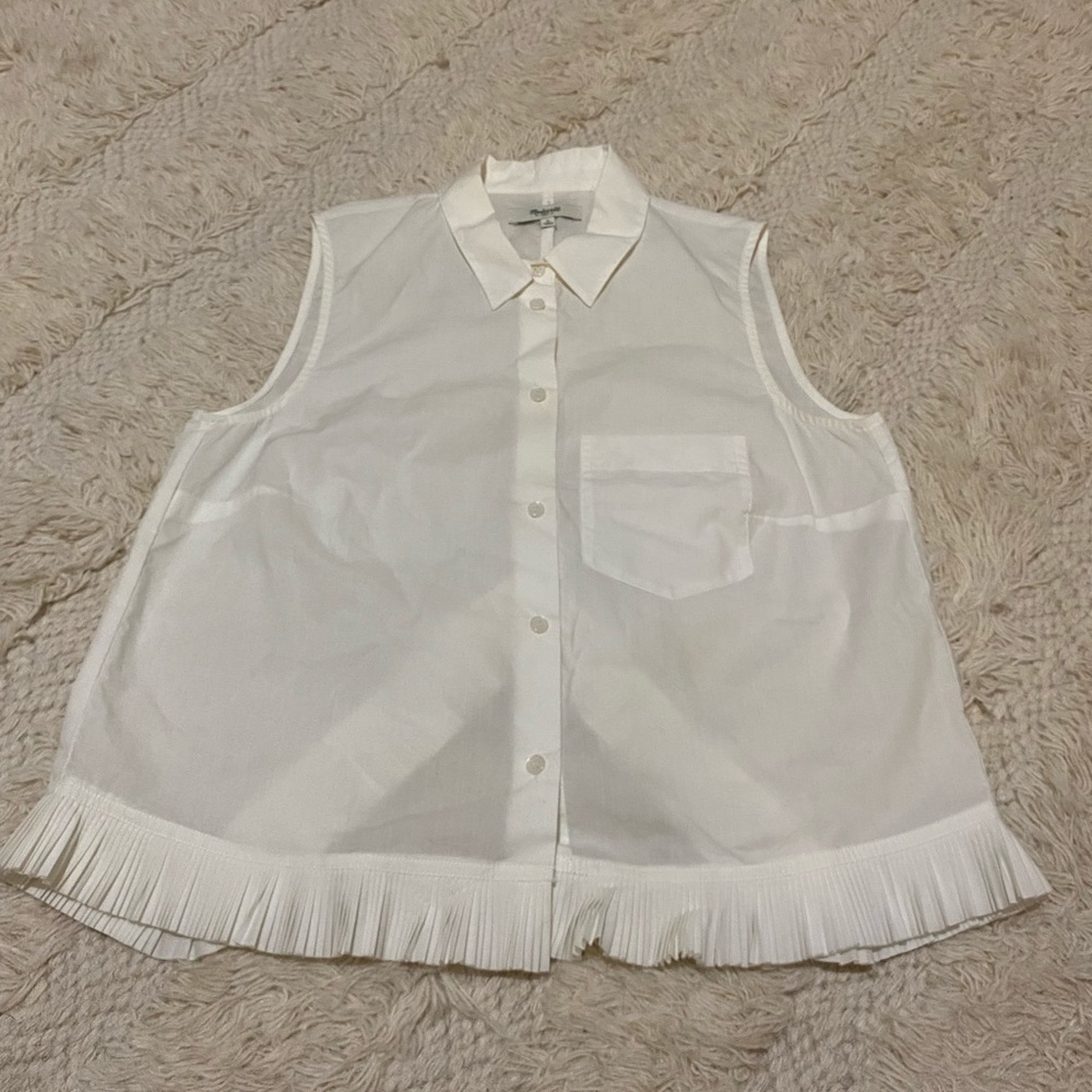 Madewell frill bottom cut out back tank